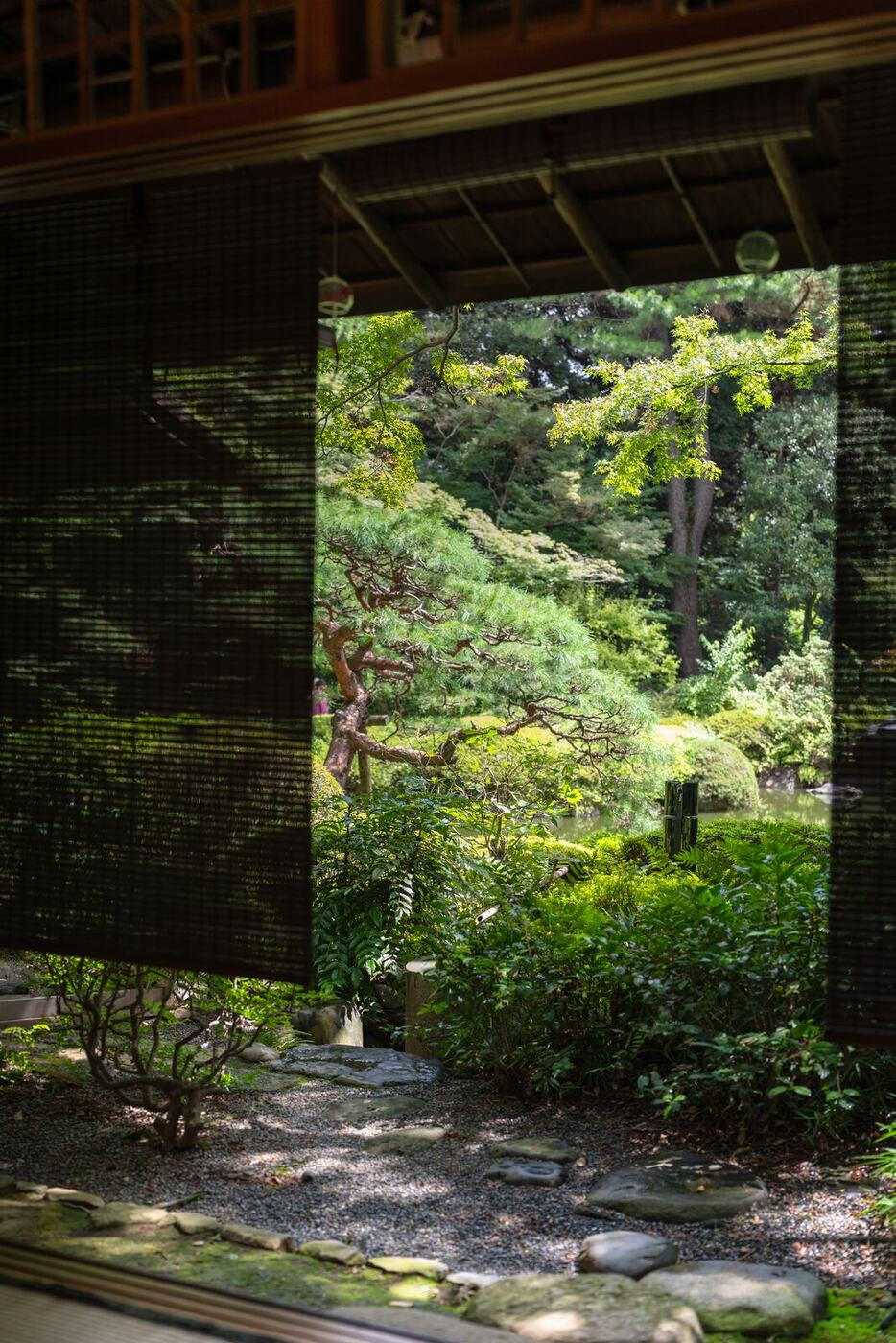 茶室の広縁から見る飛石