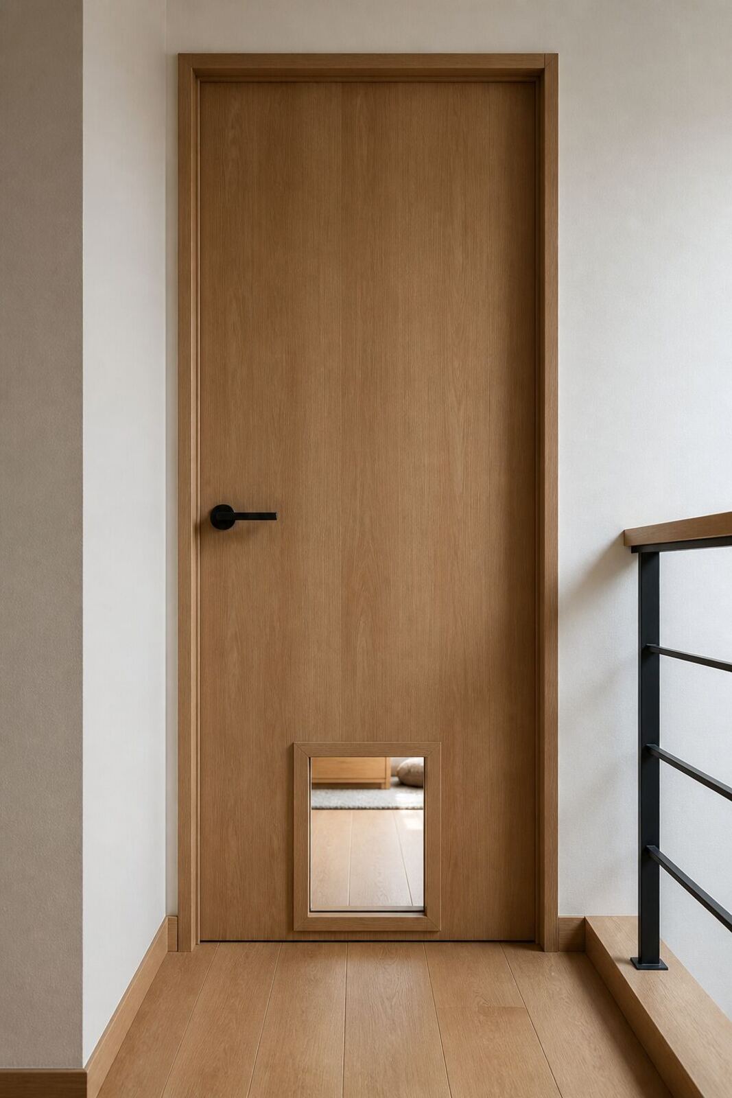 建具の下のほうに造作された、猫が通れる小さな開口